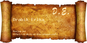 Drabik Erika névjegykártya
